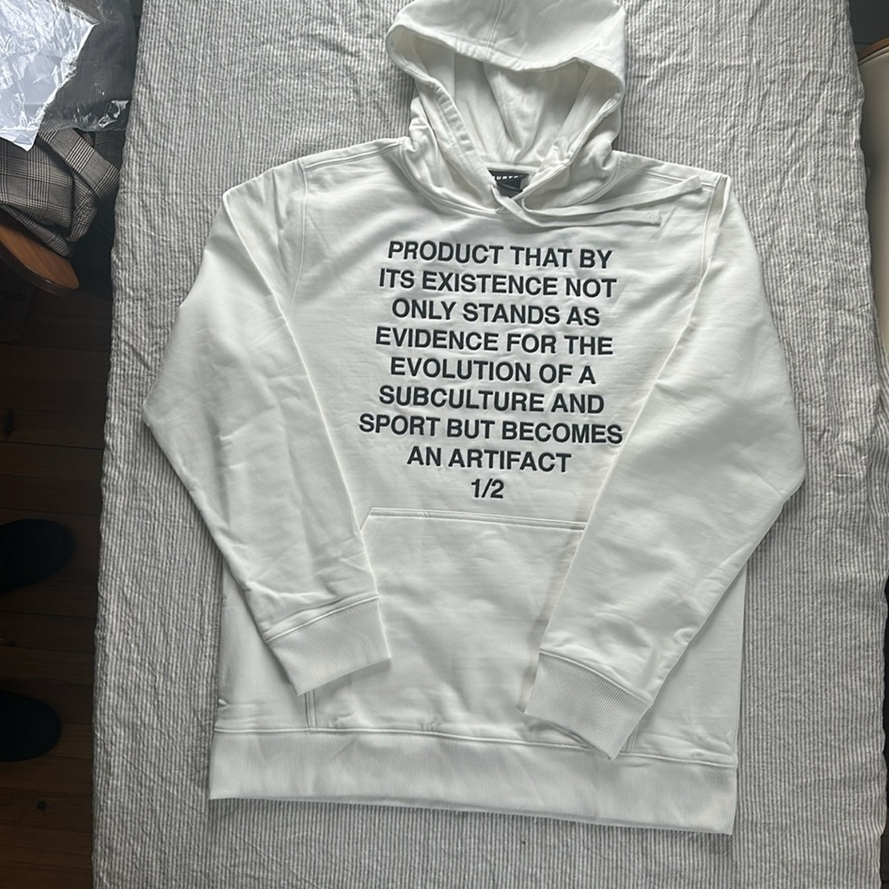 Burton White Hoodie with Black Text - Picture 3 of 8